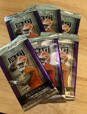 2017 Leaf Draft Football Sealed Lot of 3 Packs Pack Possible Mahomes RC Sealed! - Image 1 of 3