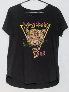 Camiseta de banda retro Def Leppard Neon Cat 1983 Heavy Glam Metal Music - Imagen 1 de 4