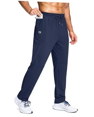  Pantalones forrados de lana para hombre con bolsillo con cremallera invierno cálidos atléticos medianos azul marino Foto 1 de 4