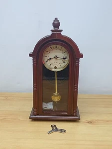 Vintage 31 Tage 15" Holz Glockenspiel Pendel Wanduhr + Schlüssel - voll funktionsfähig  - Bild 1 von 19