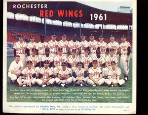 Original 1961 Rochester Red Wings Baseball Team Photo With John Boog Powell - Picture 1 of 1