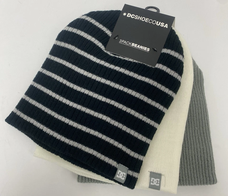 DC Shoes Skully Beanie 3 PACK Winter Hat Outdoor Ski Cap Snowboard New W Tags! - Image 1 of 4