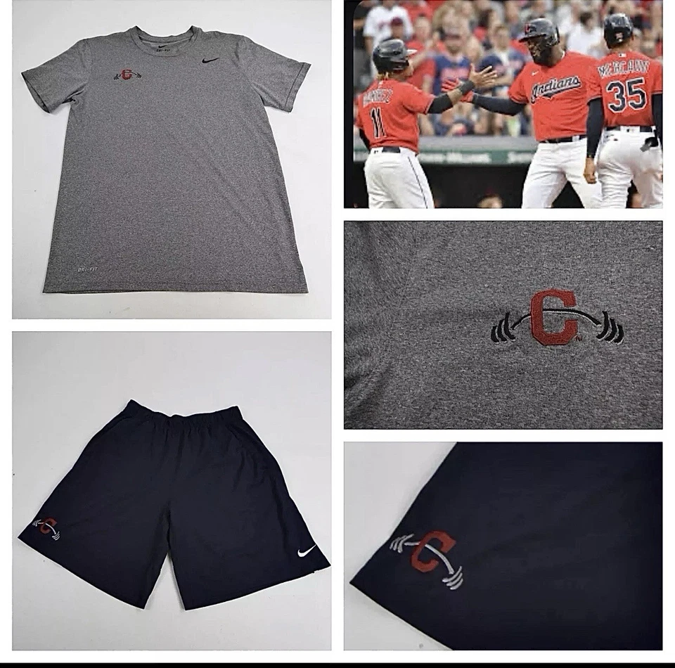 cleveland guardians Team Issued Exclusive Strength Training Shirt Shorts M Nike  - Image 1 of 1
