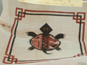 Vintage Needlepoint Canvas SOUTHWEST TURTLE DESIGN 2004 - Picture 1 of 6