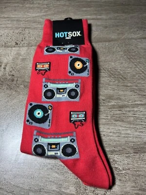 Hot Sox Retro Boombox music Socks HSM10069 Red Boombox - Image 1 of 4