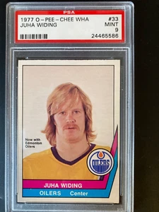 1977-78 O-Pee-Chee, OPC, WHA #33 Juha Widing, PSA 9 Mint, Oilers, Rare - Picture 1 of 3