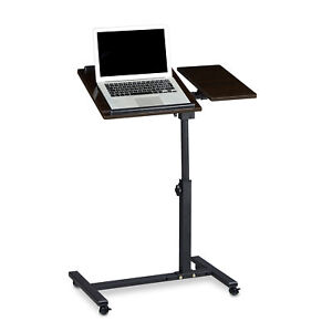 Laptop Table Height-Adjustable Notebook Stand Wood Laptop Desk Sofa Table Wheels
