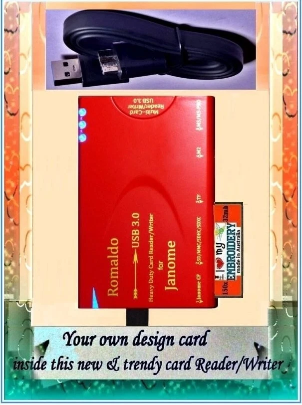 AUSTRALIAN SITE: latest Janome GENUINE Card Reader/Writer USB 3.0 - made to last - image 1 of 4