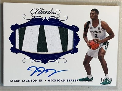 Jaren Jackson Jr 2018-19 Panini Flawless /15 Sapphire Patch Auto Rookie RC RPA - Image 1 of 2