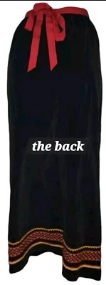 Vtg Tootique Sz XS Womens Black Velvet Embroidered Whimsigoth Witchy Maxi Skirt - Image 1 of 4