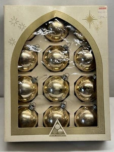 12 Vintage 2" Christmas Corning Trim-A-Tree Gold Mercury Glass Ornaments USA - Picture 1 of 13