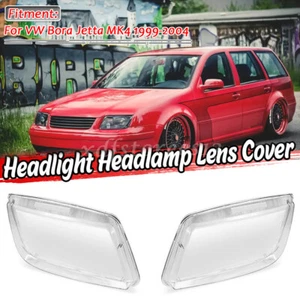 Left+Right Headlight Headlamp Lens Cover Replacement For VW Bora Jetta MK4 99-04 - Picture 1 of 7