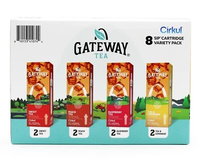 Cirkul Gateway Tea Variety Pack Flavor Cartridges 8 Count - Zero Sugar, 05/2026