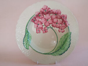 Stunning Carlton Ware Art Deco Australian Pink Hydrangea Large Green Plate/Dish