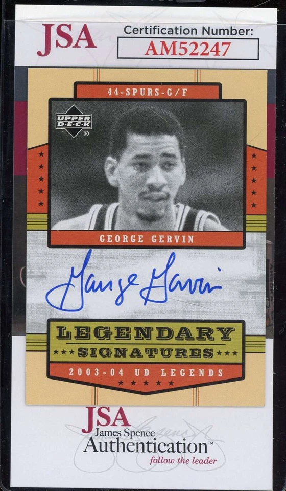 George Gervin JSA Coa Signed 2004 Upper Deck Legends Autograph - Image 1 of 2