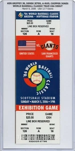 Griffey Jeter A-Rod WBC DEBUT World Baseball Classic 2006 USA GIANTS Full Ticket - Picture 1 of 12