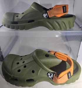 Crocs Unisex Off Road Sport Green /Orange Slip On Clogs Shoe Size M6 /W10 - Picture 1 of 13
