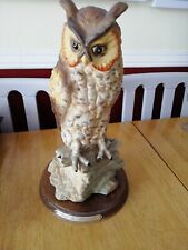 Leonardo Collection Vintage Long Eared Owl on Wooden base H 12 inch 30cm 