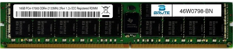 46W0798 - IBM Compatible 16GB PC4-17000 DDR4-2133Mhz 2Rx4 1.2v ECC RDIMM - Image 1 of 3