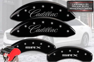 2010-2011 "Cadillac SRX" Front + Rear Black MGP Brake Disc Caliper Covers 4p Set - Image 1 of 4