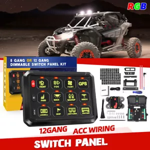 RGB 12 Gang Switch Panel LED Light ON/OFF Relay System Can-Am Maverick X3 RR UTV - Picture 1 of 13