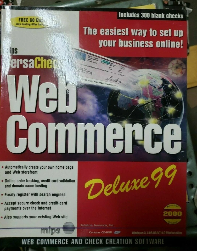 Mips Versa Check Deluxe Software CD-ROM 300 Blank Checks New VERSACHECK  - Image 1 of 2