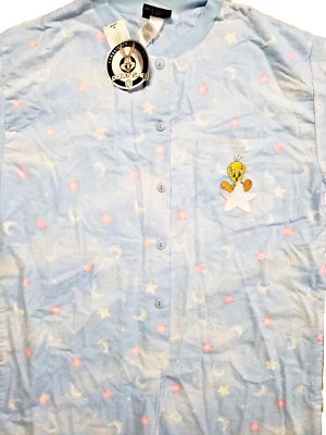 Looney Tunes VINTAGE 2001 Tweety Bird Women's Footed Pajamas PJ Large NEW W TAG - Image 1 of 4