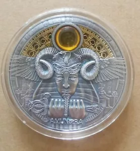 2020 AMUN-RA Divine Faces of the Sun 3oz High Relief Silver $5 Coin Niue - Picture 1 of 4