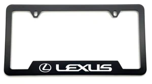 Custom Black License Plate Frame Stainless Steel B with Laser Engraved fit Lexus - Picture 1 of 3