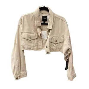 Chaqueta de pana Forever 21 recortada en crema talla M nueva - Imagen 1 de 11