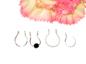 NEW Body Piercing Jewellery Nose Ear Lip Rings Tragus Septum Fake Nose Hoop Ring - Picture 1 of 4