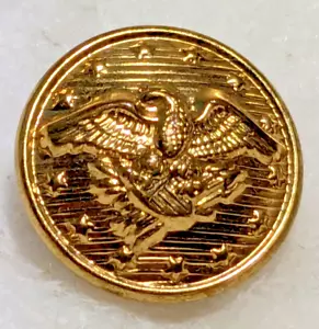 Vintage 1960s US Navy Uniform Brass Button Eagle Shield Arrows & 13 Stars 15mm - Picture 1 of 7