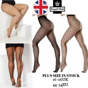 Pamela Mann Plus Size Fishnet Tights Super-Stretch Pantyhose Size 16-24UK/48-52 - Picture 1 of 19