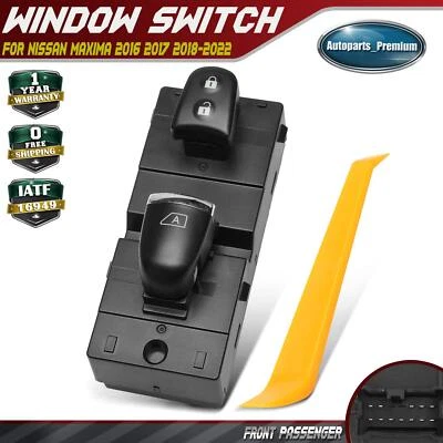 Interruptor de ventana eléctrica de pasajero delantero para Nissan Máxima 2016 2017 2018 2019-2022 Foto 1 de 4