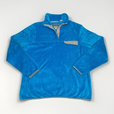 Jachs Pullover Fleece Jacket Sweater Cabin SUPER SOFT Blue 1/4 Snap Men's LARGE - Image 1 of 4