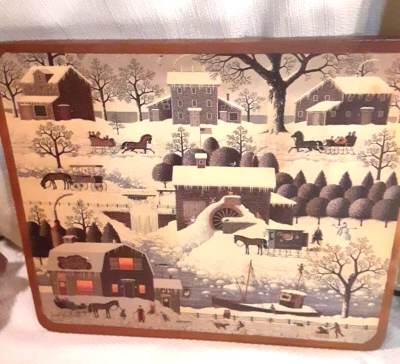 Americanna Charles Wysocki Signed Print Wooden Board Plaque Plumberrys Playgrnd - Image 1 of 4