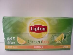CEYLON LIPTON GREEN TEA 20 BAGS NATURAL CITRUS FLAVOURS
