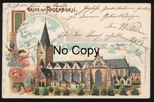AK Litho Paderborn Der Dom gel.1902 - Bild 1 von 2