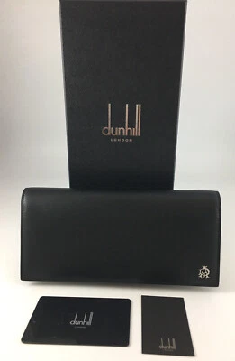 DUNHILL WESSEX BLACK LEATHER LARGE COAT WALLET MADE IN ITALY GIFT BOXED BNWT - Image 1 of 4