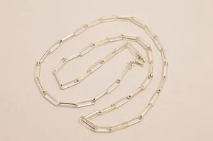 Collares de cadena de eslabón alargado de plata esterlina 925. 18""-22", 6-7,6 gramos - Imagen 1 de 31