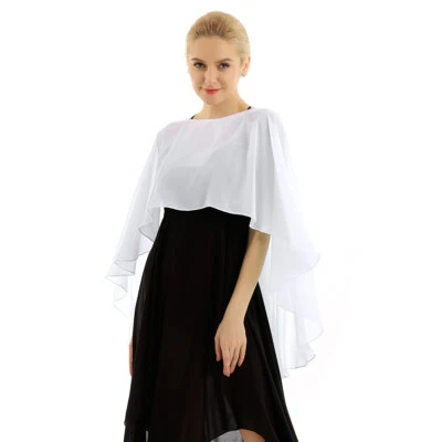 Mujeres Capas Capelets Chifón Alto Bajo Chales y Envolturas Encogerse de hombros Formal, Fiesta Foto 1 de 4