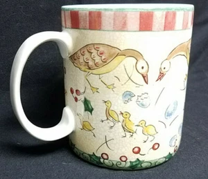 12 Days of Christmas Stoneware Cup Mug Sixth Day Six Geese A-Laying - Picture 1 of 5