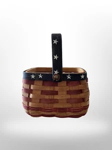 Kleiner Korb Stars & Stripes 4. Juli rot weiß blau 6,5 x 5 x 7,5 Zoll - Bild 1 von 5