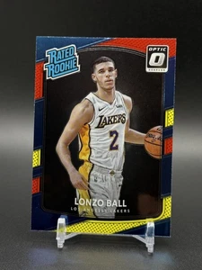 2017-18 Donruss Optic LONZO BALL Rated Rookie Red & Yellow #199 LA Lakers - Foto 1 di 1