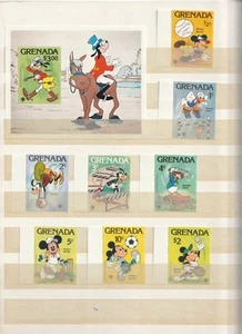 GRENADE LOT BLOC ET TIMBRES NEUFS WALT DISNEY 1979 ETAT EXCELLENT - Imagen 1 de 1
