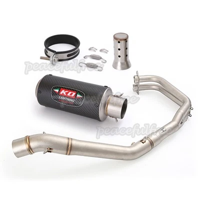 MT03 2016-2024 para Yamaha YZF R3 2015-2025 sistema completo tubo de cabezal + punta de silenciador Foto 1 de 4