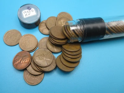 1952-D Wheat Penny Roll ~ Extremely Fine Circulated ~ 1 One Cent Coins - Image 1 of 2