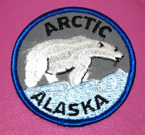 ARTIC ALASKA Eisbär bestickt Aufnäher Patch Souvenir Reise 1970er Neu aus alos 3" - Bild 1 von 8