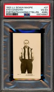 PSA 2 - 1923 Collingwood Magpies VFL JJ Schuh Rookie Graded Card - Syd Coventry - Picture 1 of 3