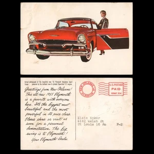 1955 PLYMOUTH BELVEDERE SPORT Dealer Advertising Postcard - Picture 1 of 1